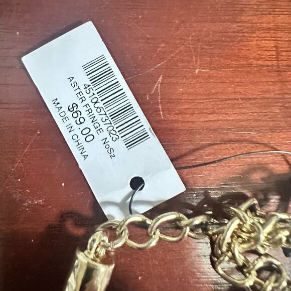 Chico's ASTER FRINGE Necklace Pearl Waterfall Gold Cream NWT $69 Statement - Picture 5 of 10